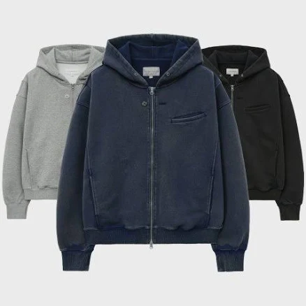 intempomood Button Hole washing Hood Zip-up