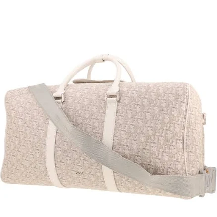 Dior Lingot 50 travel bag in white monogram canvas Oblique and