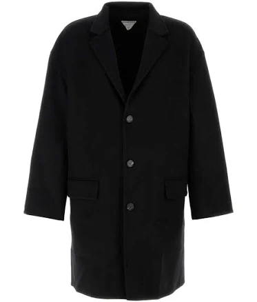 Bottega Veneta BLACK WOOL COAT, BLACK / 52
