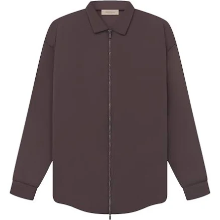 Fear of God Essentials Filled Nylon Shirt Jacket 'Plum' | Brown | Men's Size M
