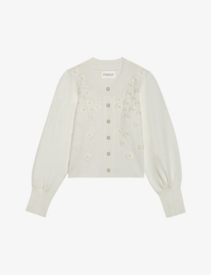 CLAUDIE PIERLOT - Mareina Flower-embossed knitted cardigan