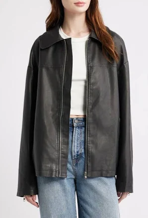 Princess Polly Women's Napolean Faux Leather Jacket