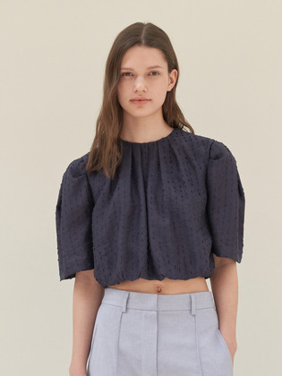 Puff Sleeved Cropped Blouse