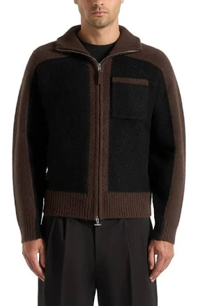 Manière De Voir Men's Rene Color Block Zip Through Cardigan