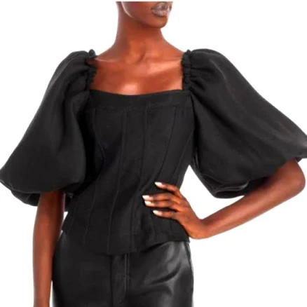 AJE Cecile Puff Sleeve Corset Top