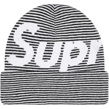 Supreme Big Logo Stripe Beanie