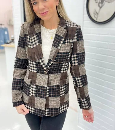 All Business Plaid Blazer