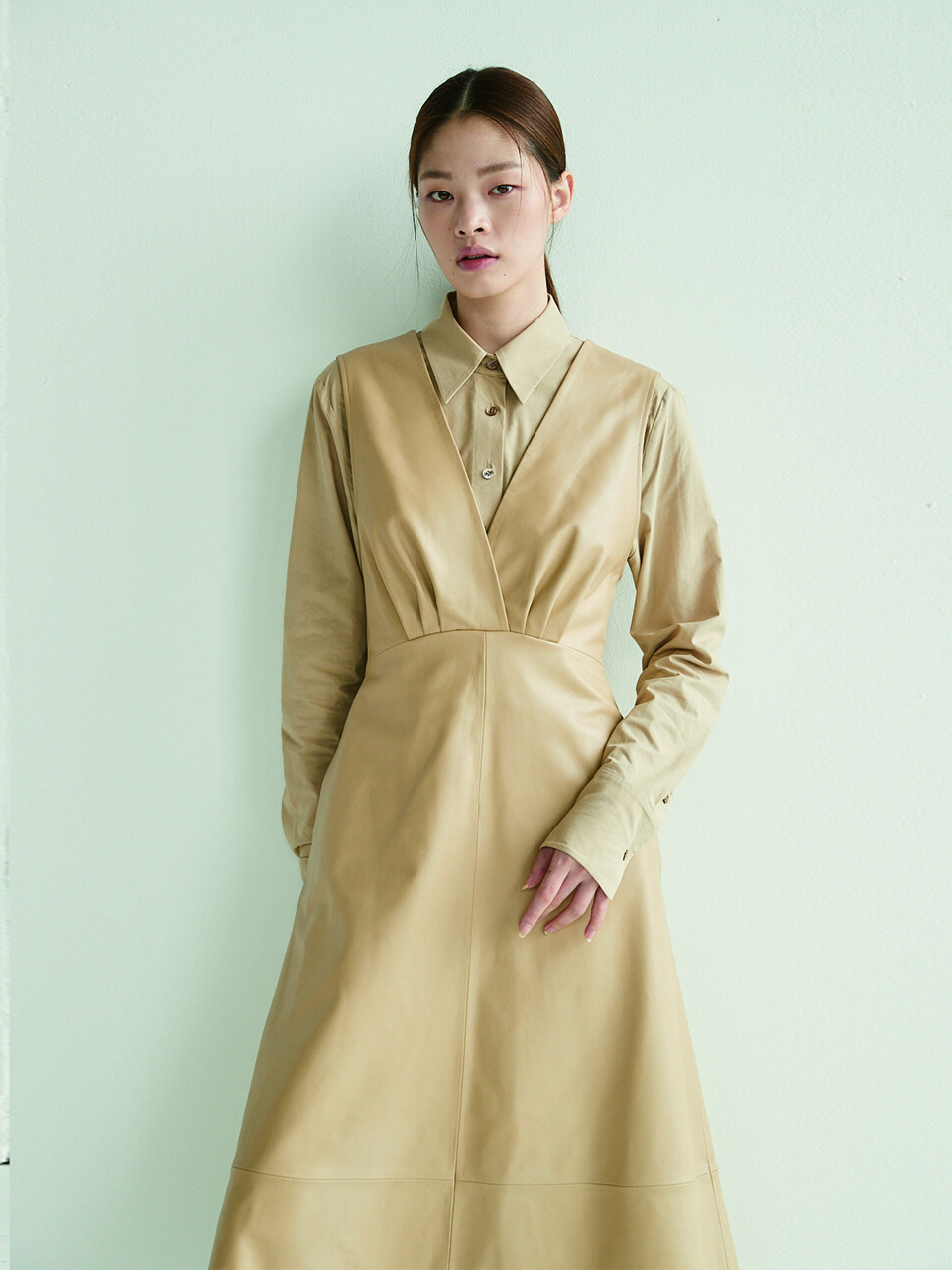 One Pocket Basic Shirt_Beige