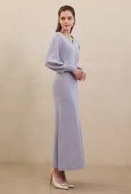 Cathy Wool Skirt (Sky Blue) - GRACE U