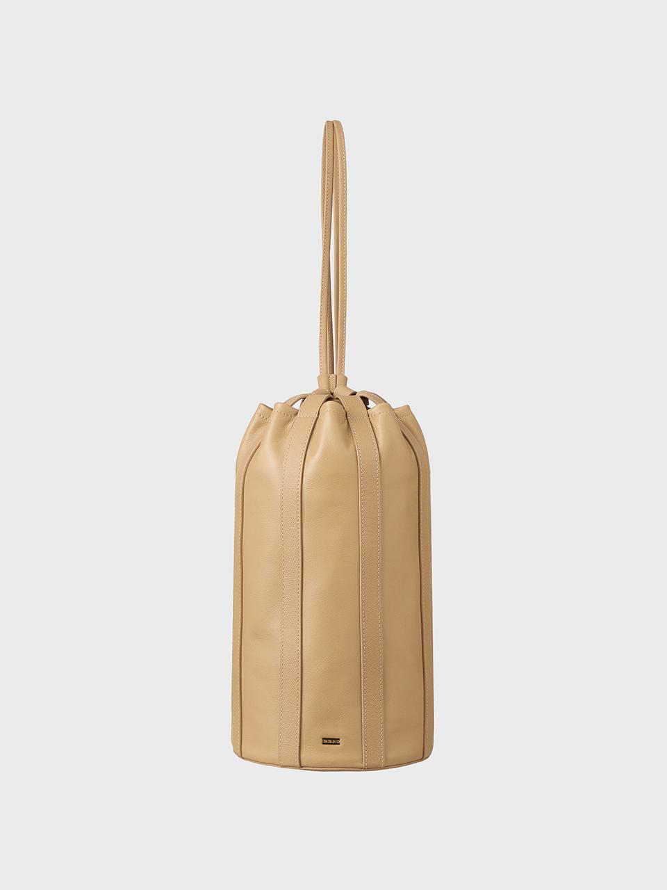 Striped Sling Shoulder Bag [Beige]