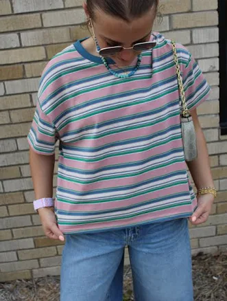 Sunny Multi Stripe Knit Tee