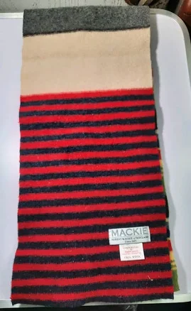 Vintage Robert Mackie Of Scotland 100% Wool Multicolor Striped Scarf
