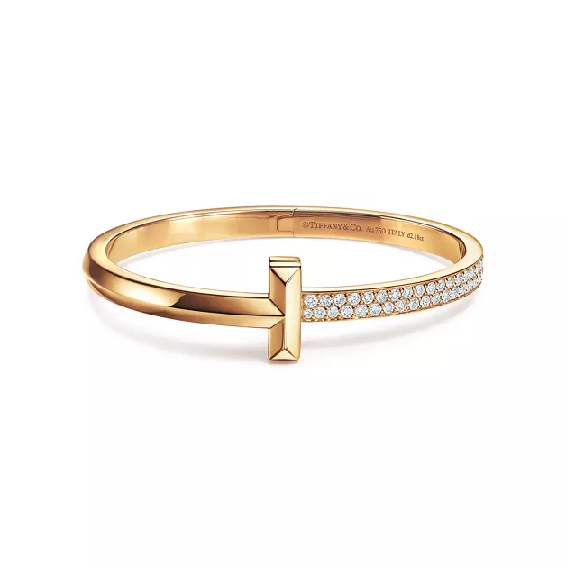 T1 Wide Diamond Hinged Bangle