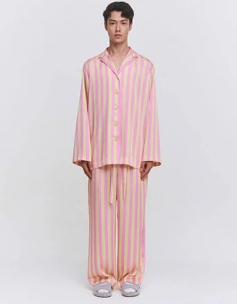 GOGORR Wide Stripe Pajama Set