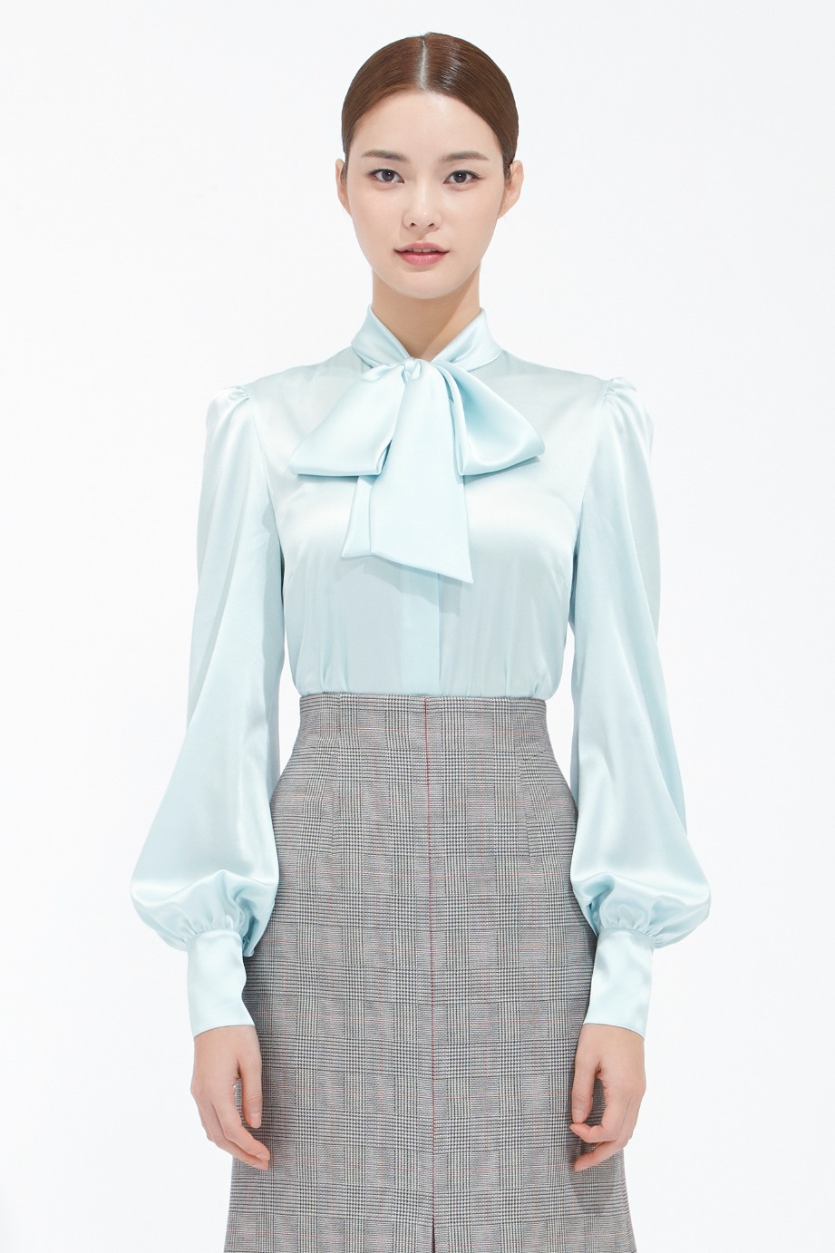Silk Satin Tie Blouse