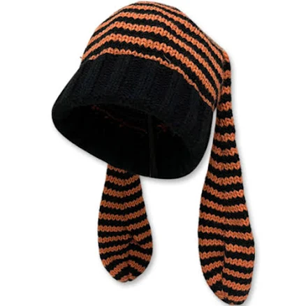 Bunny Ears Striped Y2K Knitted Hat