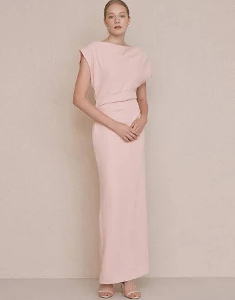 BAU by Bride And You ATHENA Asymmetric Sleeve Flared Maxi Dress