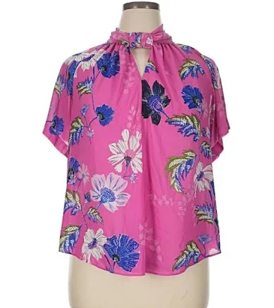 Rachel Roy Women's Floral-Print Kimono Top with Keyhole