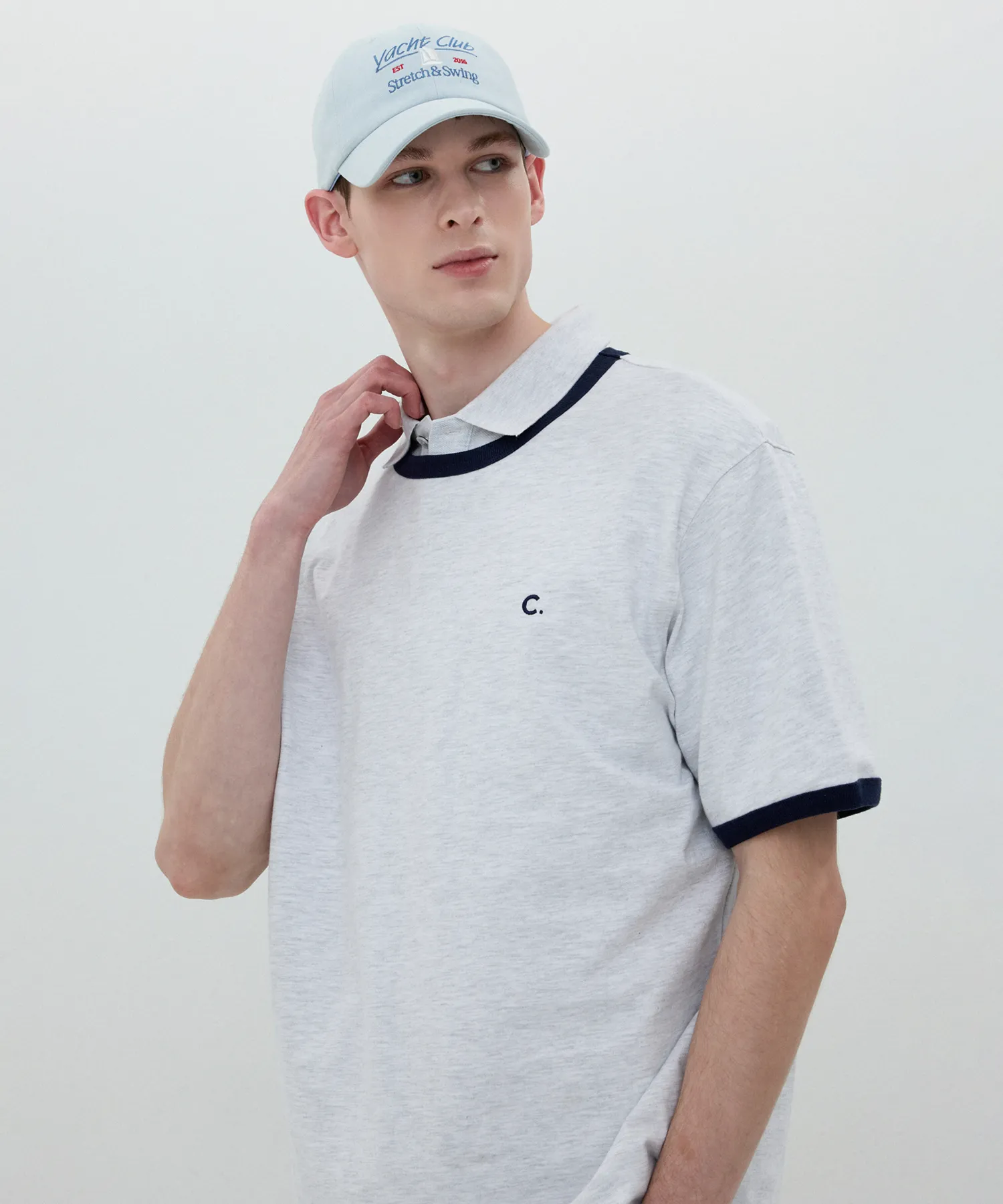 [25SS clove] Symbol Logo Ringer T-Shirt_Men (Light Grey)