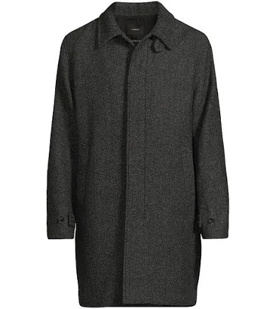 Vince Men's Balmacaan Herringbone Recycled Wool Blend Coat