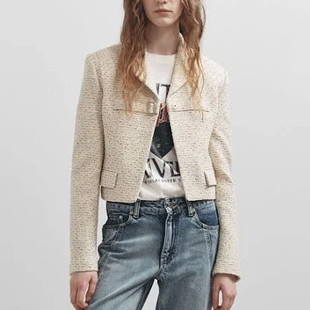 RAIVE Tweed Buckle Crop Jacket