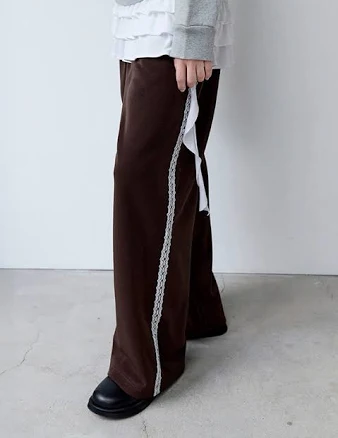 Wide Lace Track Pants