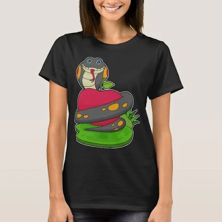 Women's Snake Apple Fruit T-Shirt