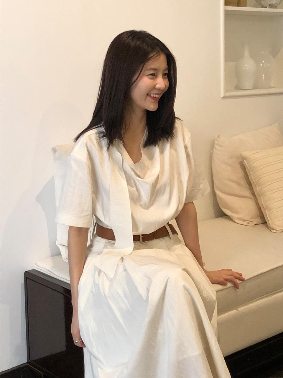 Scarf Neck Pleated Dress (NEW5MO509)
