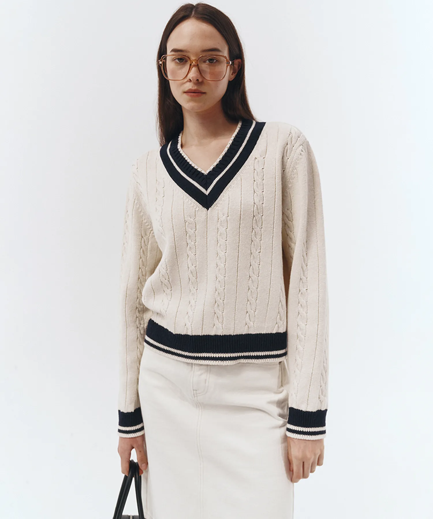 UNISEX CRICKET SWEATER CREAM_UDSW3A108CR