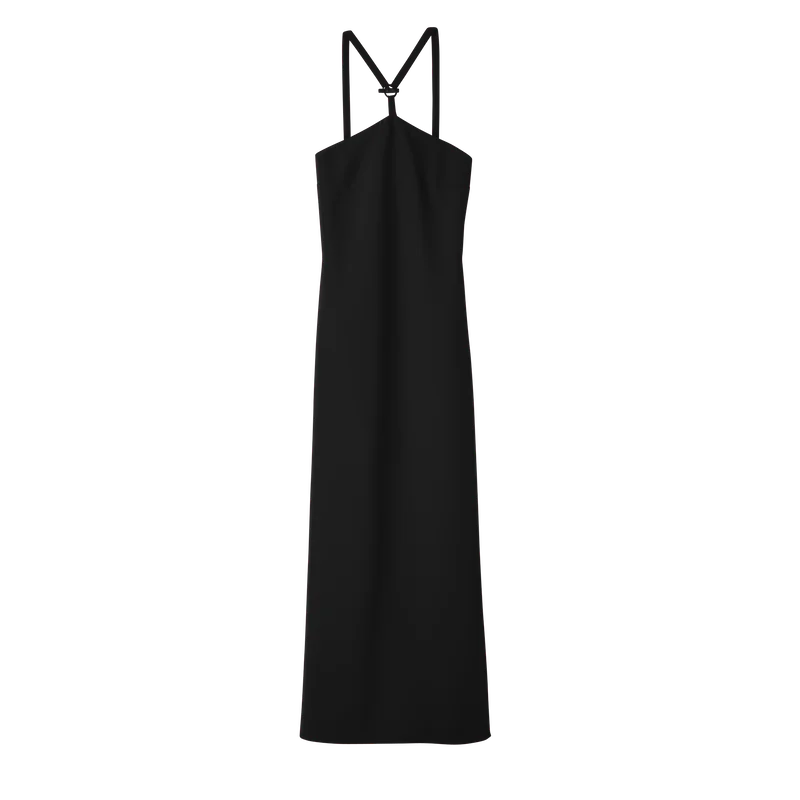 Black Crepe Long Dress