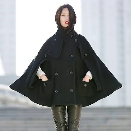Women's Wool Cape Coat