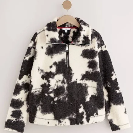 Cow Print Soft Touch Quarter Zip Fleece