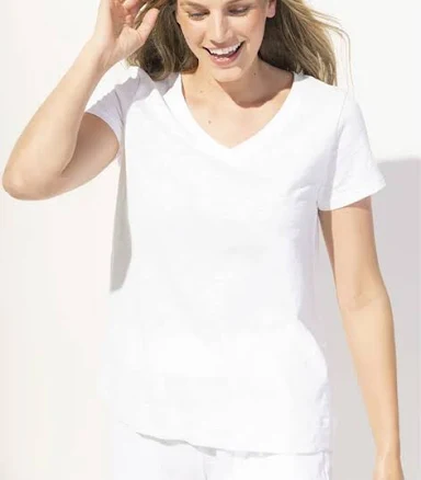 Escape Cotton Slub V-Neck Short Sleeve Tee