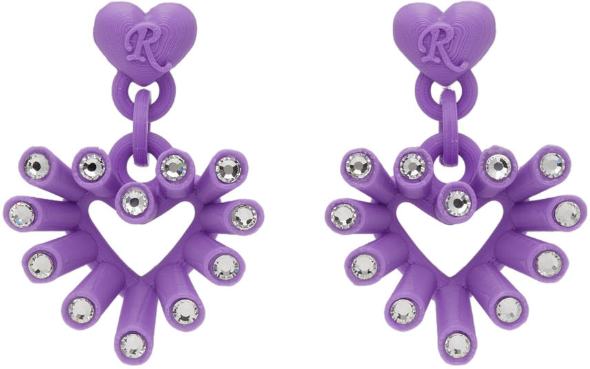 Roussey Purple 3D-Printed Luv Earrings