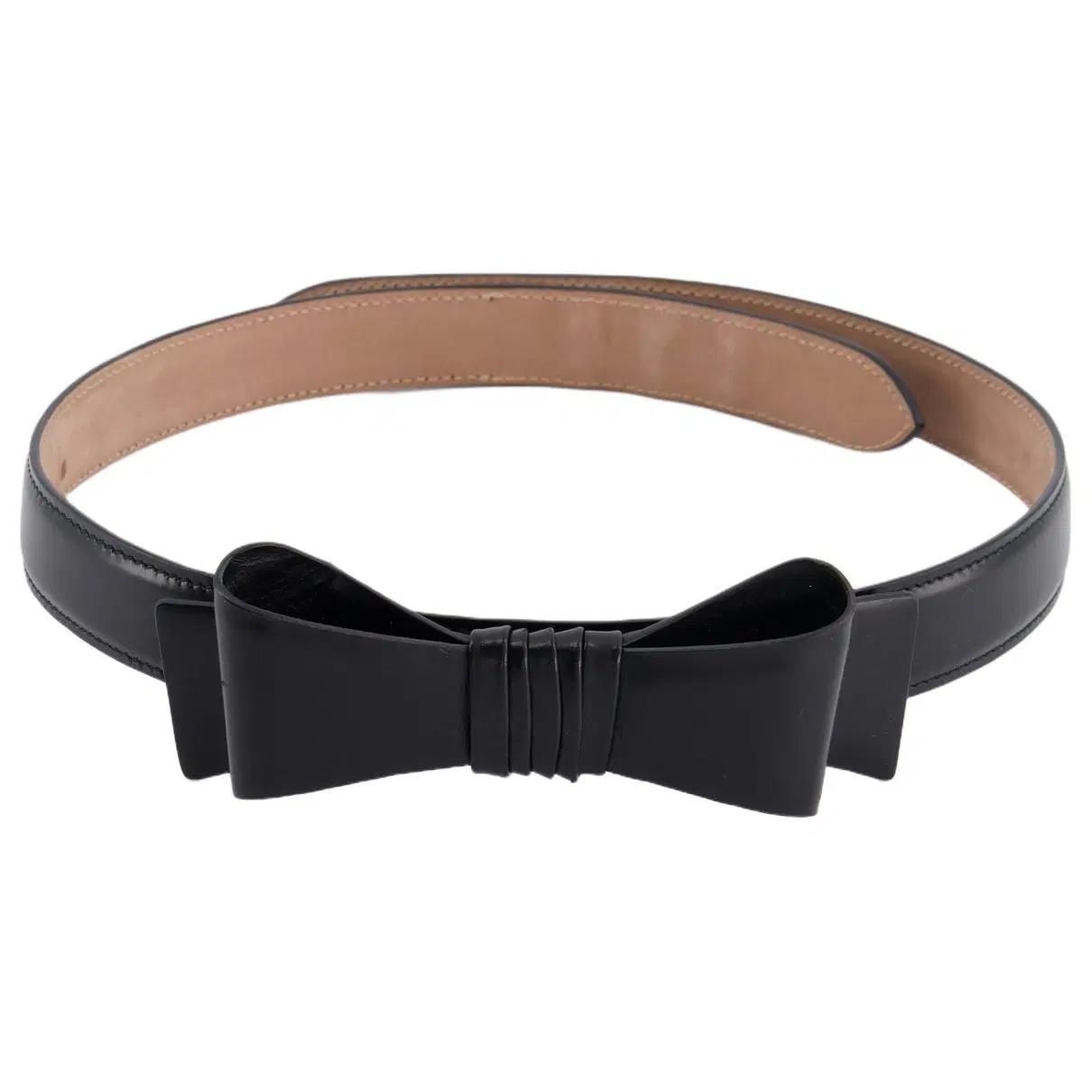 Alaïa Black Leather Belt with Bow Detail Size 70cm