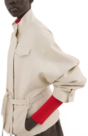 MANGO Women's Belted High-Neck Jacket