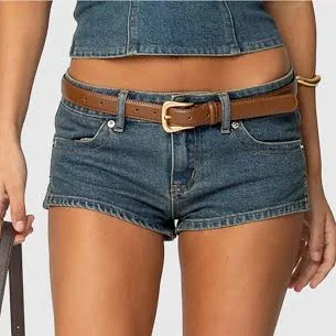 Edikted Women's Jagger Low Rise Denim Shorts