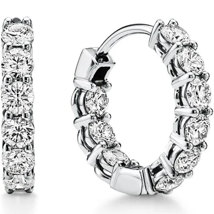 Tiffany & Co. Platinum Diamond Hoop Earrings