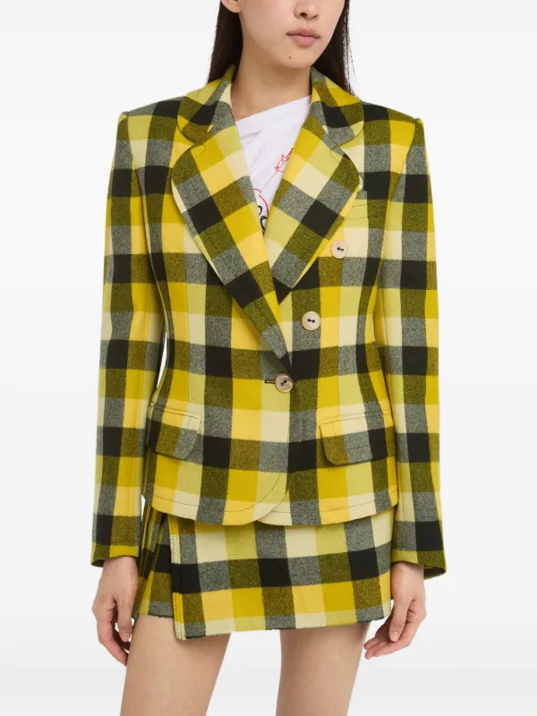 Double Breasted Cut-off Jacket Yellow