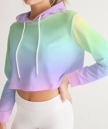 Tie Dye Ladies Cropped Hoodie