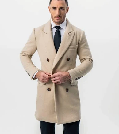 Herringbone Double Breasted Overcoat
