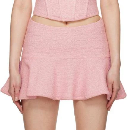 Misbhv Pink Paris Tweed Miniskirt - M = WAIST US 28