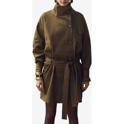 MANGO Women's Funnel Neck Belt Trench Coat