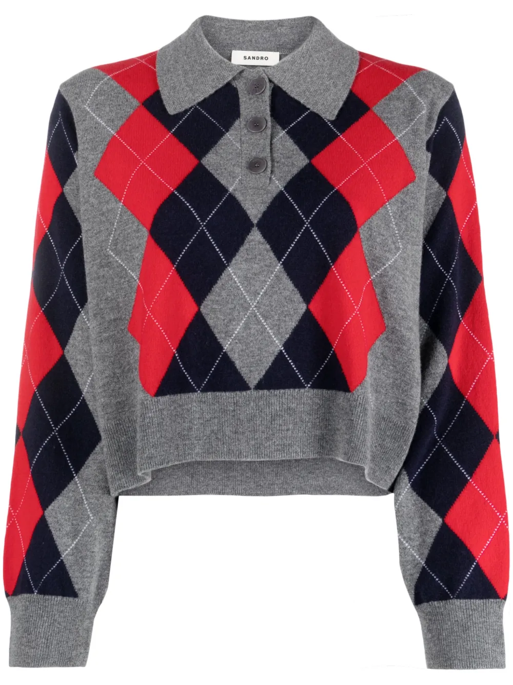Argyle Long-sleeves Sweater