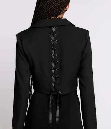 Lace Up Crop Blazer
