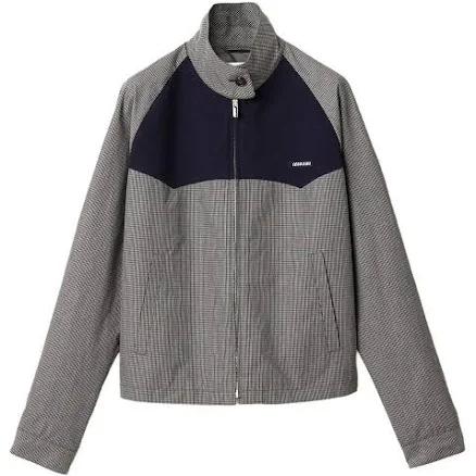 GINGHAM CHECK BLOUSON JACKET, GREY / 42