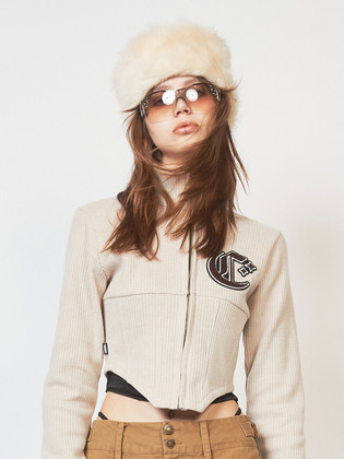 Corset Knit Zip-up