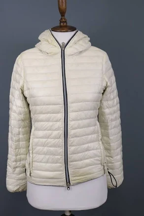 Duvetica Beige Quilted Hooded Puffer Padded Down Jacket Size 42