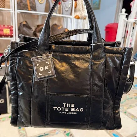 18 - Marc Jacobs Crinkle Black leather Med tote