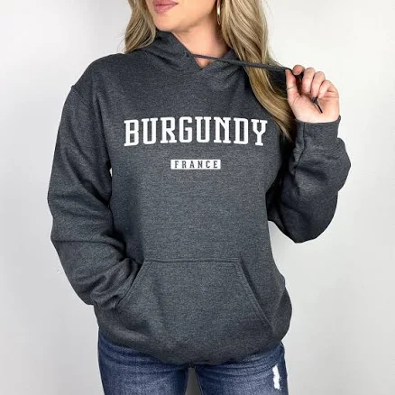 Burgundy France Pullover Hoodie